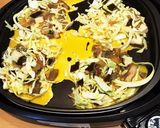 おでんをリメイク^_^卵キャベツ焼き作り方3写真