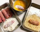 カラフル大根の肉巻きフライ作り方4写真
