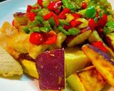 さつまいもと鶏肉の唐揚げネギピーマン塩作り方3写真