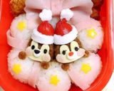 チップとデール　クリスマス　キャラ弁作り方1写真