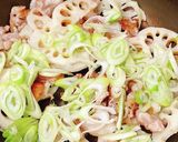 蓮根と豚バラ肉の和風な炒めもの作り方6写真
