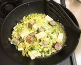 簡単　キャベツと豆腐の卵炒め作り方3写真