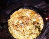キャンプ飯　スキレットでマカロニグラタン作り方5写真