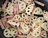 簡単♪蓮根とベーコンのペペロンチーノ炒め作り方4写真