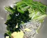 簡単！水菜とわかめとしらすのマヨサラダ作り方3写真