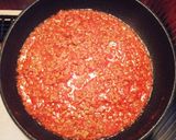 挽き肉とほうれん草のトマトソースパスタ作り方3写真