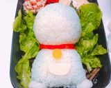 雪だるまとドラえもん キャラ弁作り方5写真