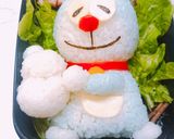 雪だるまとドラえもん キャラ弁作り方7写真