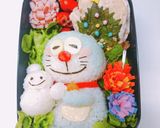 雪だるまとドラえもん キャラ弁作り方9写真