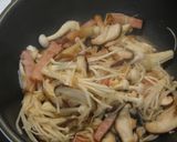 キノコとベーコンのパスタ✿クリームソース作り方2写真