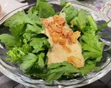 春菊のサラダ　カレーゴマ風味作り方3写真