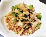 犬ご飯　大根葉と豚肉の丼ぶり作り方4写真