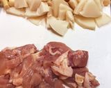 鶏モモと竹の子の温麺作り方1写真