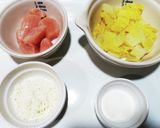 犬ご飯 鶏と白菜のミルク和え作り方1写真