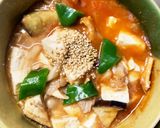 豚こまボロネーゼ風パスタ味麻婆豆腐茄子作り方21写真