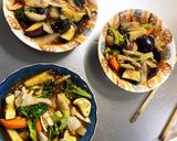 根菜茄子肉なしトンテキ味温野菜サラダ作り方17写真