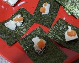 ずぼらおつまみ〜明太クリームチーズ海苔巻作り方3写真