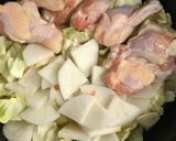 手羽元とキャベツの参鶏湯風味鍋作り方4写真