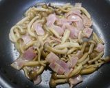 簡単！ぶなしめじと春菊のバター醤油炒め作り方4写真