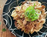 mレンジできのこバター(マヨ)醤油うどん作り方9写真