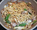 ランチにぴったり♪ねぎたっぷり焼きうどん作り方4写真