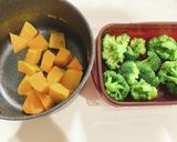 かぼちゃとブロッコリーのマヨチーズ焼き作り方1写真