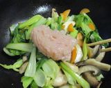 ミニ青梗菜とキノコのそぼろ餡作り方7写真