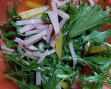 びっくりドンキー風マヨで水菜のパスタ作り方1写真