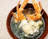 海の香りいっぱい♡カニとあおさのお味噌汁作り方4写真