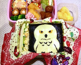 超簡単　キャラ弁　白フクロウ弁当　作り方1写真