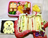 超簡単　キャラ弁　白フクロウ弁当　作り方2写真