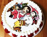 キャラデコケーキのお絵描き作り方14写真