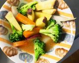 根菜茄子肉なし甘辛照り焼き味温野菜サラダ作り方13写真
