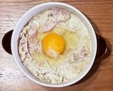 オートミールごはんでカルボナーラ風ドリア作り方3写真
