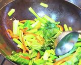 話題のレシピ小松菜と赤パプリカの青菜炒め作り方3写真