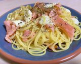 スモークサーモンとモッツァレラのパスタ作り方4写真