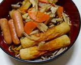 根菜、ちくわ、きのこのぶっかけ蕎麦作り方5写真