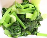 簡単♪美味♪鶏ミンチ豆腐小松菜の炒め物作り方1写真