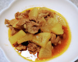大根と豚肉のとんかつソース煮込み作り方4写真