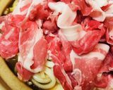 鍋の素活用●菊菜＆根菜の豚キムチーズ鍋作り方2写真