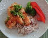 トマトソースで鶏肉煮，卵煮♪タンパク摂取作り方12写真