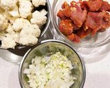 カリフラワーと豚肉のカレー蒸し煮作り方1写真
