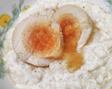 もち麦カルボナーラ風リゾット　煮卵のせ作り方4写真
