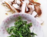 鶏ささみと椎茸の柚子胡椒パスタ作り方1写真