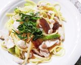 鶏ささみと椎茸の柚子胡椒パスタ作り方8写真