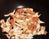 鳥ごぼうとほうれん草のクリーミー丼作り方1写真