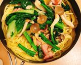 タアサイのゆず風味の豆乳カルボナーラ作り方7写真