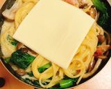 タアサイのゆず風味の豆乳カルボナーラ作り方8写真
