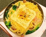 タアサイのゆず風味の豆乳カルボナーラ作り方9写真