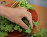 パクチークリスマスツリーソースの鶏もも肉作り方1写真